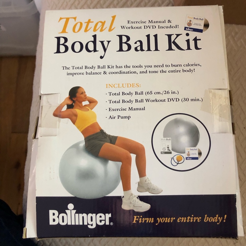 Bollinger Total Body Ball. Pump included. **Manual and DVD no longer with ball**